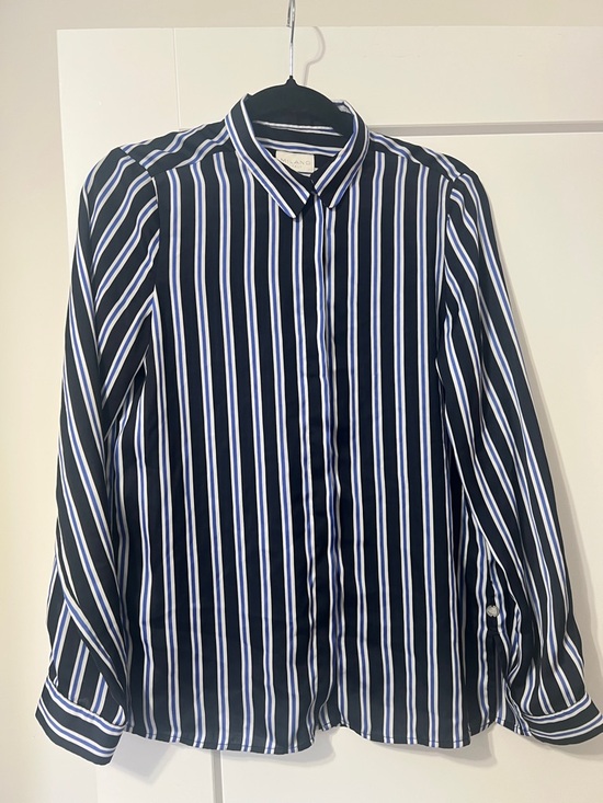 Milano Tops - Milano Black, White and Blue Vertical Stripe Shirt